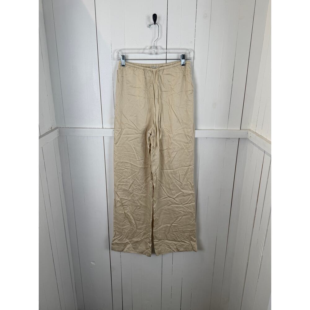 Buck Mason Cream Satin Pull On Pants Size S